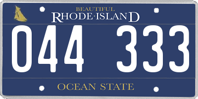 RI license plate 044333