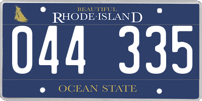 RI license plate 044335