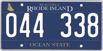RI license plate 044338