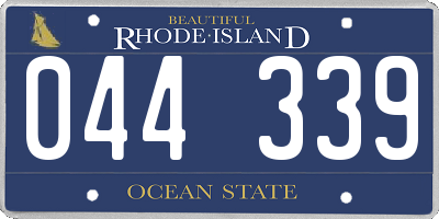 RI license plate 044339