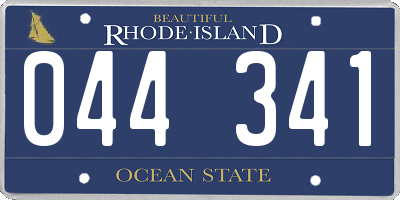 RI license plate 044341