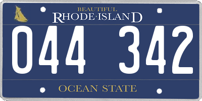RI license plate 044342