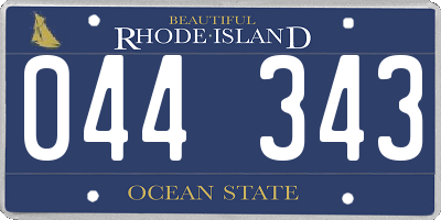 RI license plate 044343