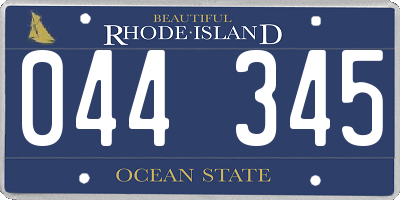 RI license plate 044345