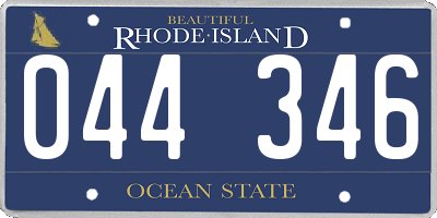 RI license plate 044346