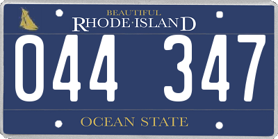 RI license plate 044347