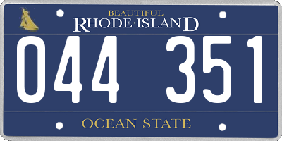 RI license plate 044351