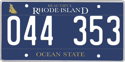RI license plate 044353
