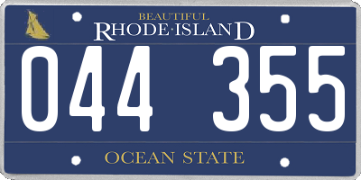 RI license plate 044355
