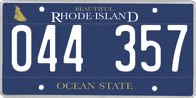 RI license plate 044357