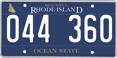 RI license plate 044360