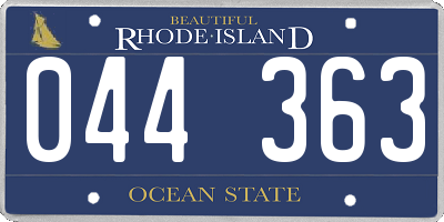 RI license plate 044363