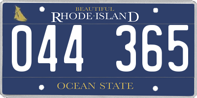 RI license plate 044365
