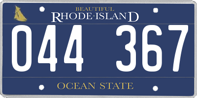 RI license plate 044367