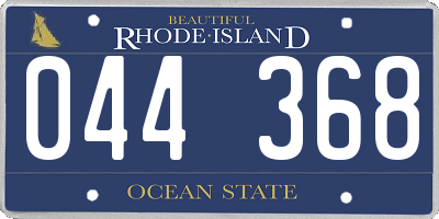 RI license plate 044368