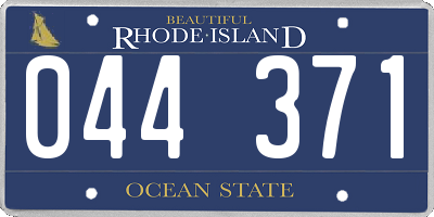 RI license plate 044371