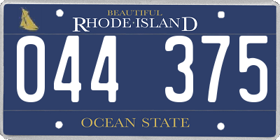 RI license plate 044375