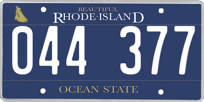 RI license plate 044377