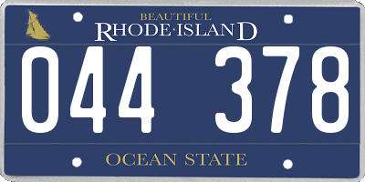 RI license plate 044378