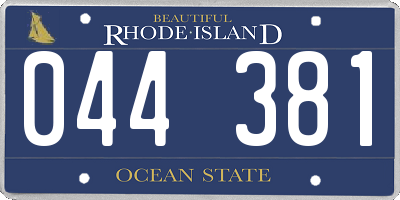 RI license plate 044381