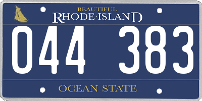 RI license plate 044383