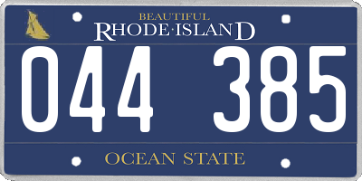 RI license plate 044385