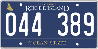 RI license plate 044389