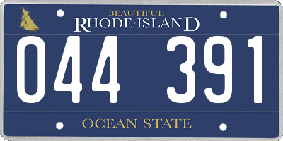 RI license plate 044391