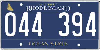 RI license plate 044394