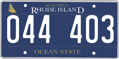 RI license plate 044403