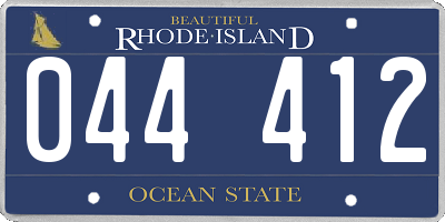 RI license plate 044412