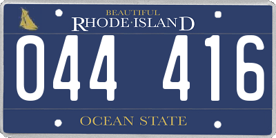 RI license plate 044416