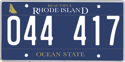RI license plate 044417