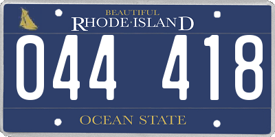 RI license plate 044418