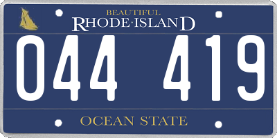 RI license plate 044419