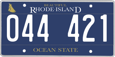 RI license plate 044421