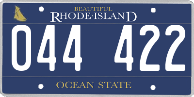 RI license plate 044422