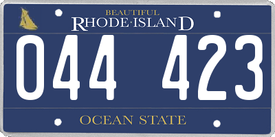 RI license plate 044423