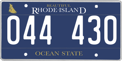RI license plate 044430
