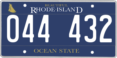 RI license plate 044432