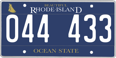 RI license plate 044433