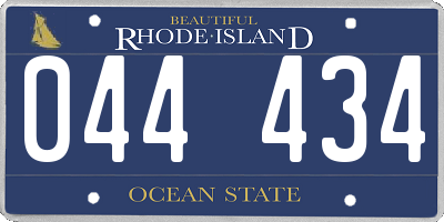 RI license plate 044434