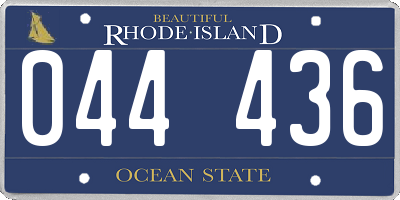 RI license plate 044436