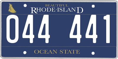 RI license plate 044441