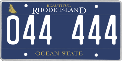 RI license plate 044444