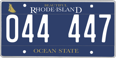 RI license plate 044447