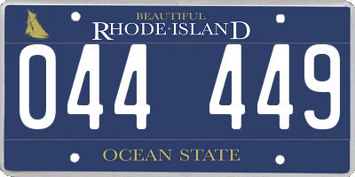 RI license plate 044449