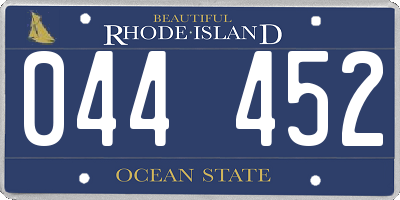 RI license plate 044452