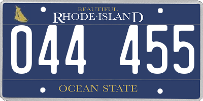 RI license plate 044455