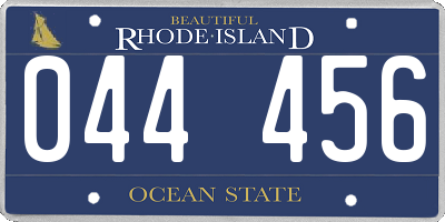 RI license plate 044456